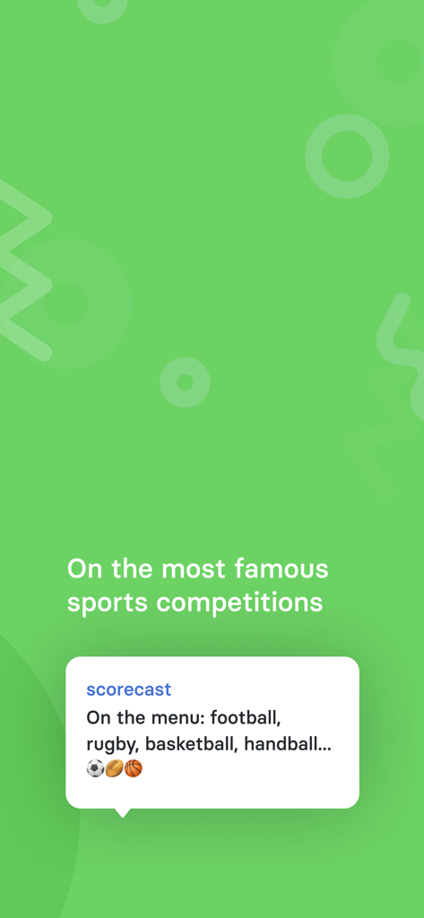 Scorecast Business - Scorecast Business app interface highlighting major sports competitions including football and basketball