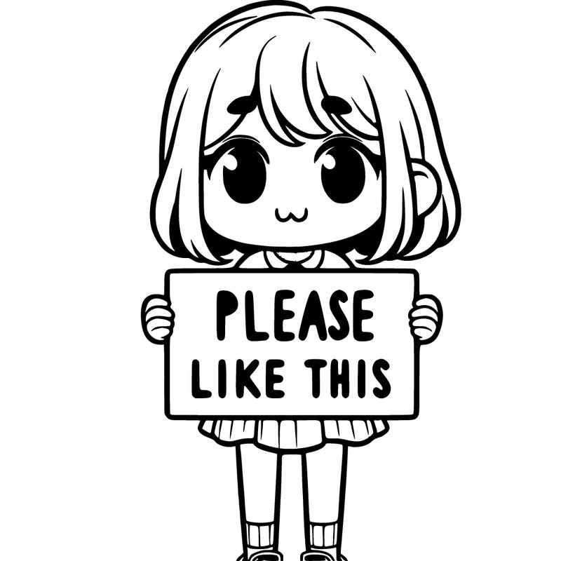 a girl holding a sign that says please like this one