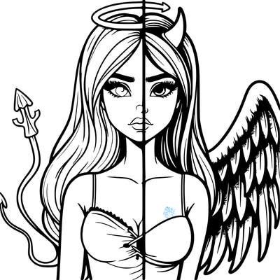 devil vs angel realistic girl