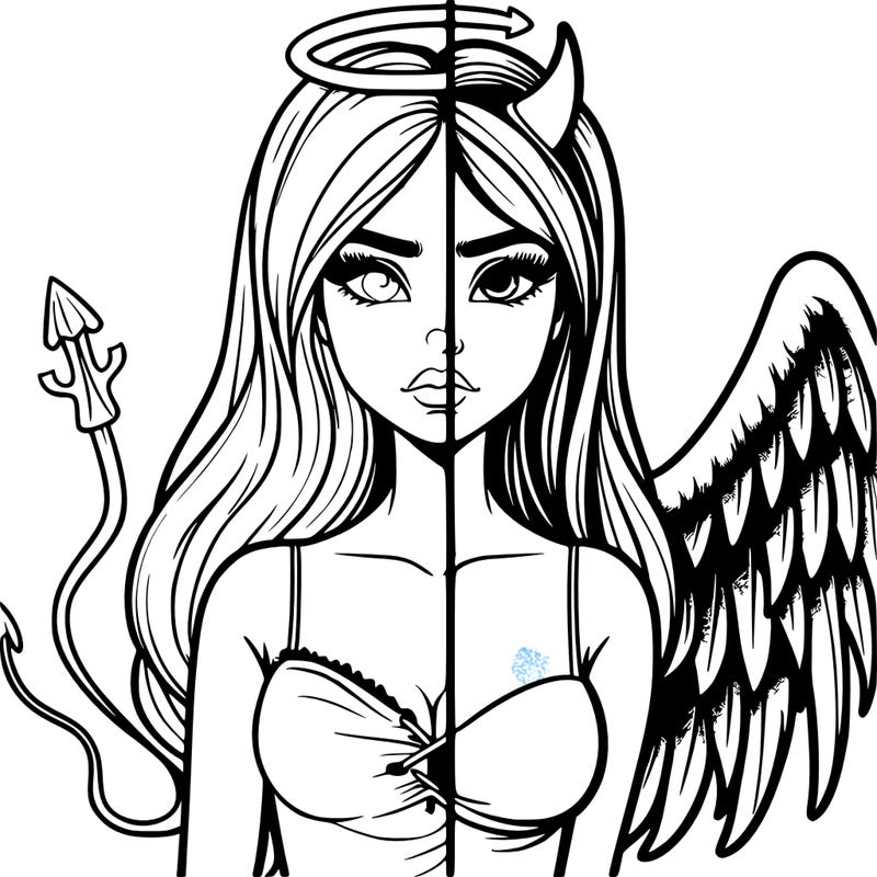 devil vs angel realistic girl