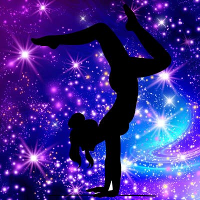 a woman doing a handstand