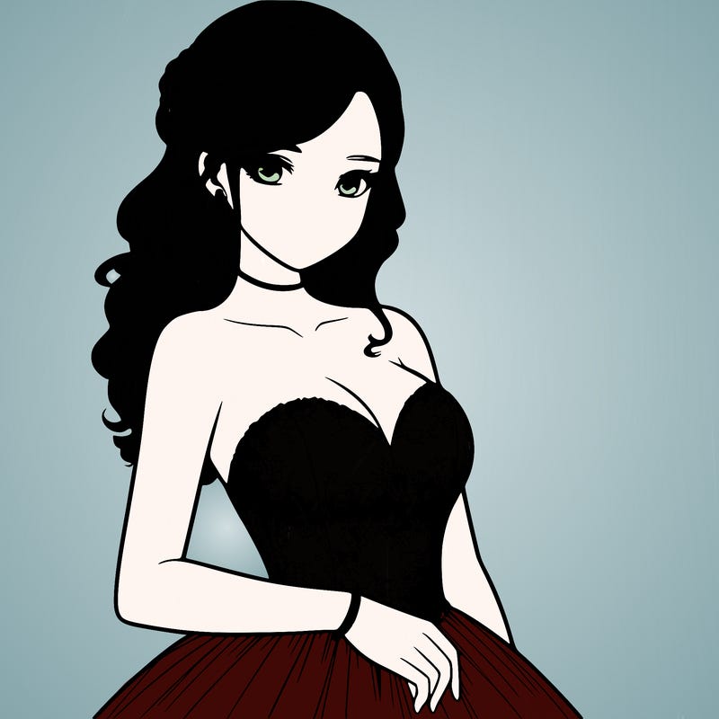 realistic girl in prom dress