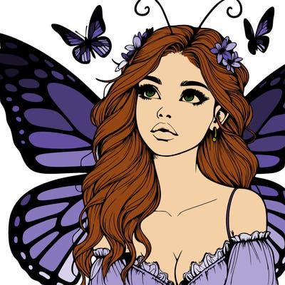 butterfly fairy realistic girl