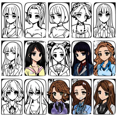 girls that look diffrent anime