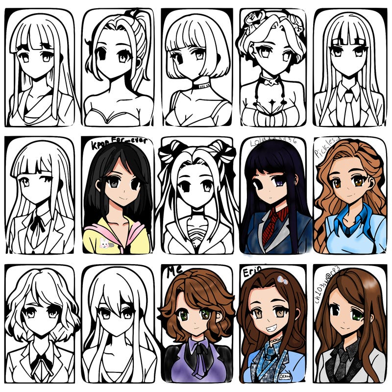 girls that look diffrent anime