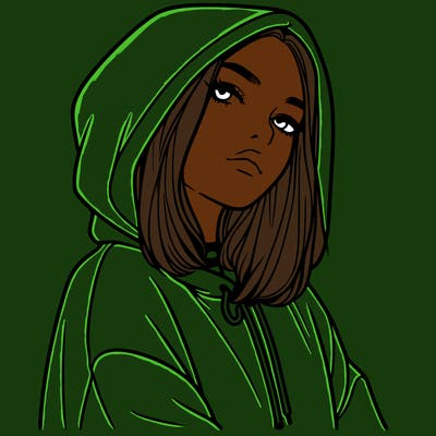 a realistic girl in a hoodie