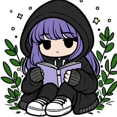 girl in oversized hoodie reading a book