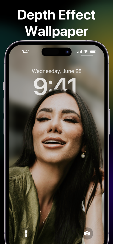 Lock Screen Widgets 16-Widget - iPhone lock screen with depth effect wallpaper and stylish portrait