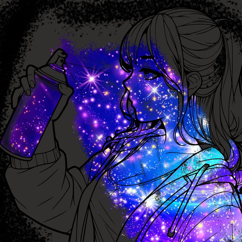 a realistic girl spray, painting