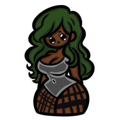 curvy woman with hair