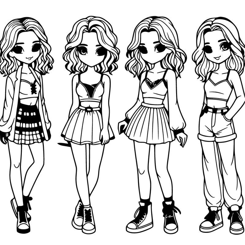 four realistic girls
