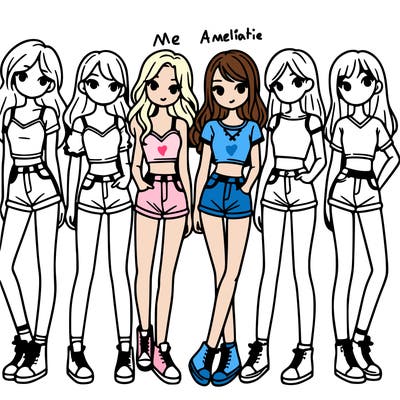 a group of girls wearing crop tops and shorts