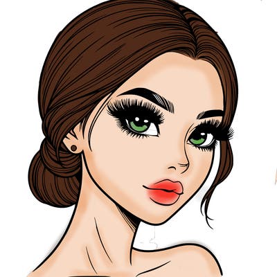 realistic girl with lashes