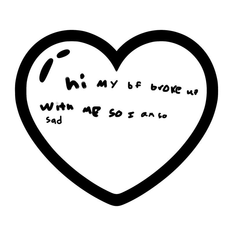 a blank heart