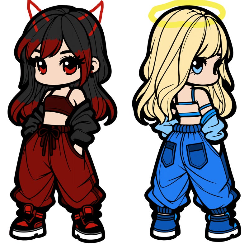 girl in crop top and baggy pants