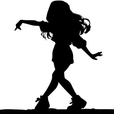 realistic girl danceing