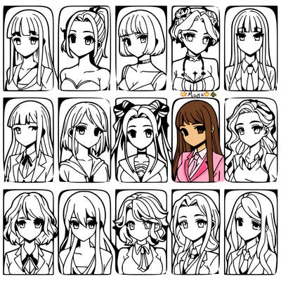 girls that look diffrent anime