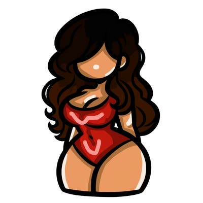 curvy woman with hair