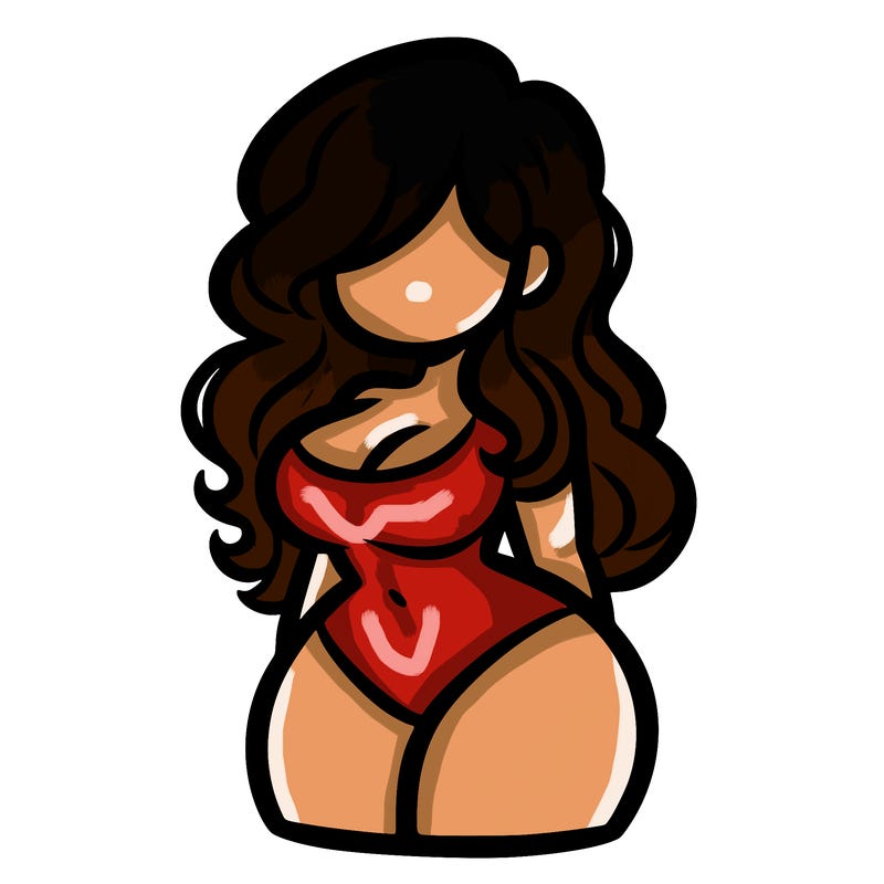 curvy woman with hair