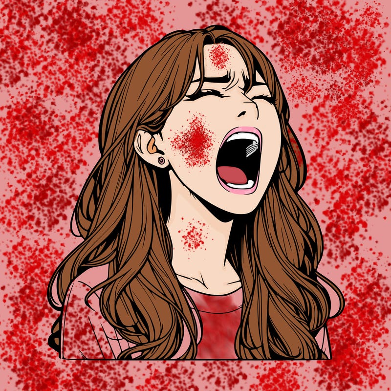 screaming realistic, girl