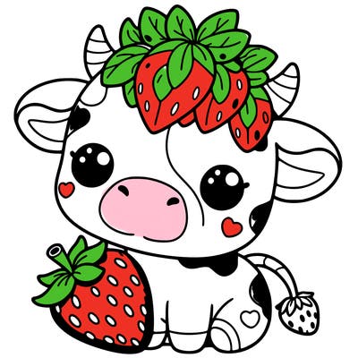 cute strawberry cow