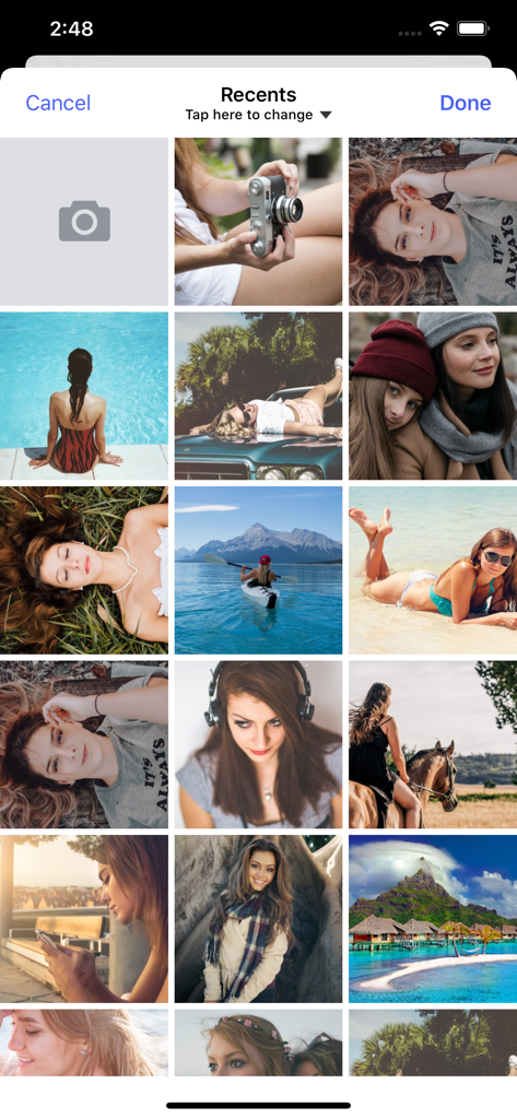 Secure File Manager photo gallery interface showing recent images for management