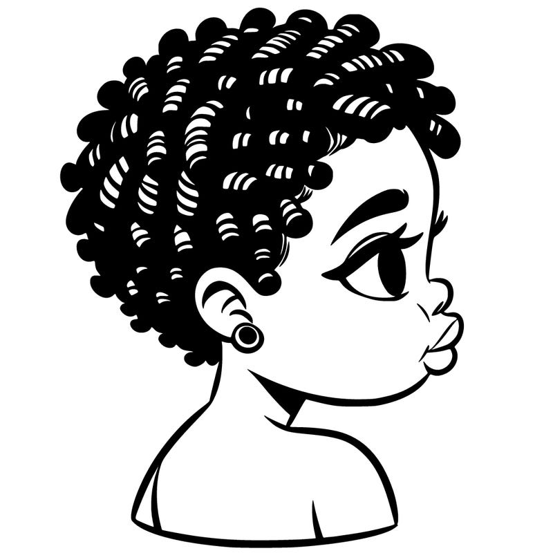 black woman with short twist chubby