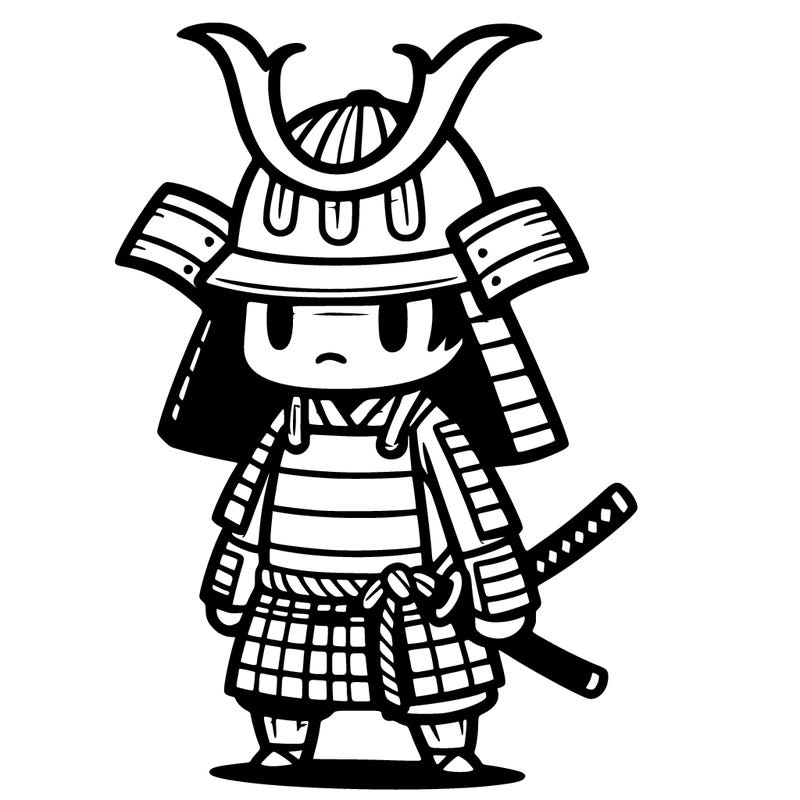 samurai in simple japanese armor