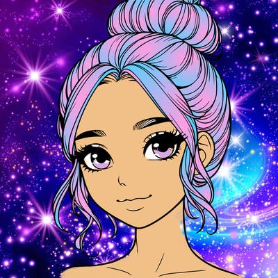 realistic pretty girl with hair in bun