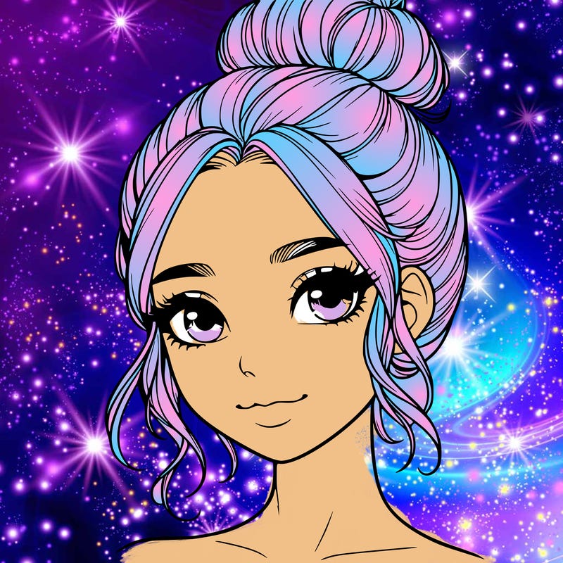 realistic pretty girl with hair in bun