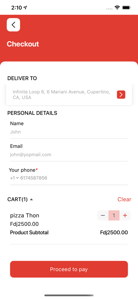 Kikidrop - Checkout interface of Kikidrop app showing order summary and delivery details