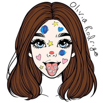 realistic girl with her tongue out