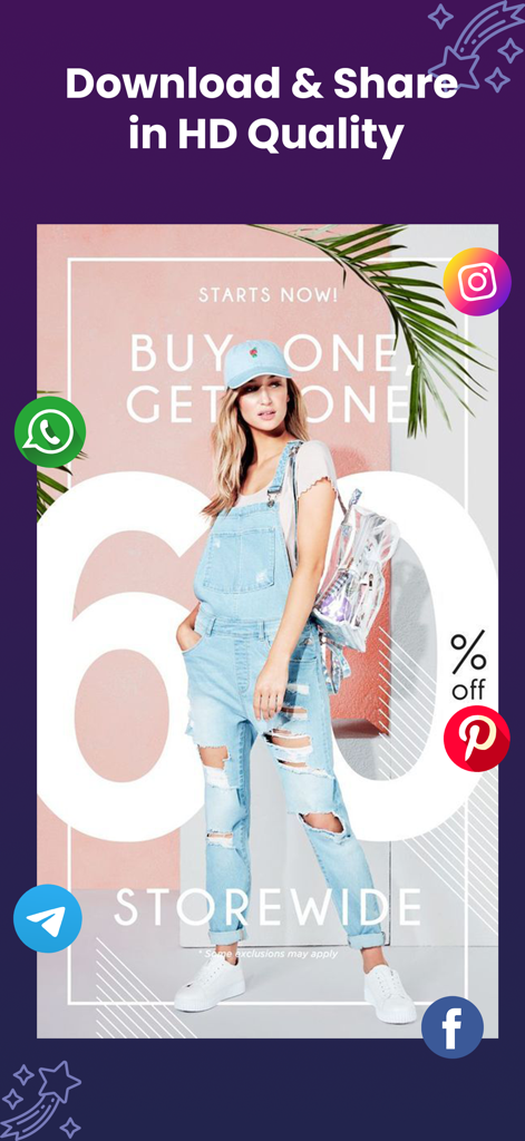 Flyer Maker - Poster Creator - アプリで作成されたプロフェッショナルなセールフライヤー。HD品質でソーシャルメディアに共有するオプション付き。