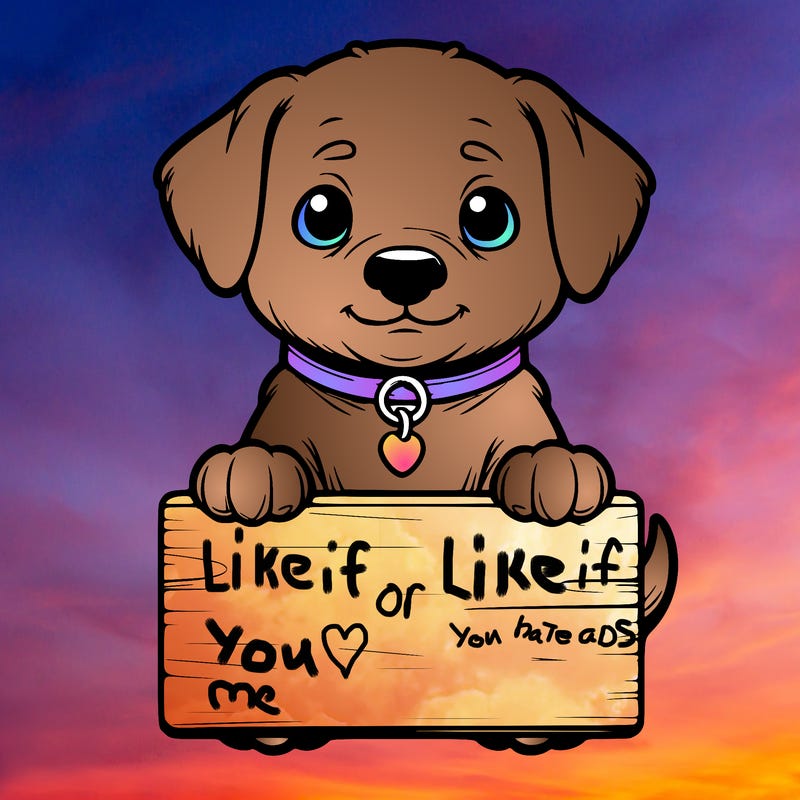 realistic puppy holding sign