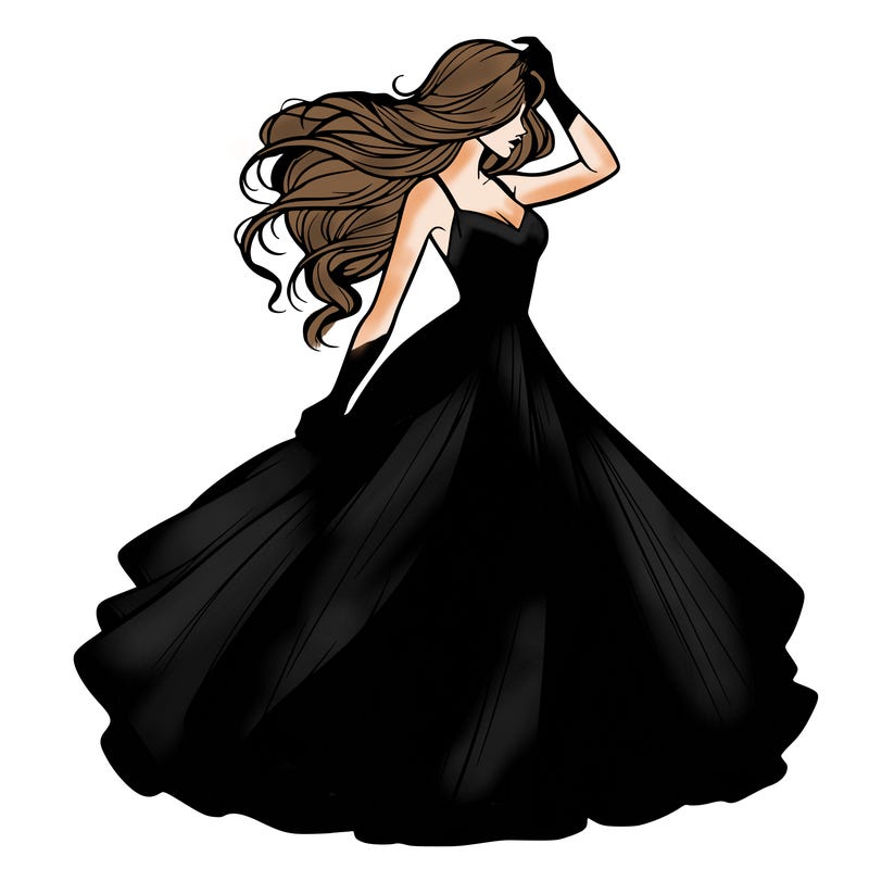 realistic woman with dress flowing in the wind