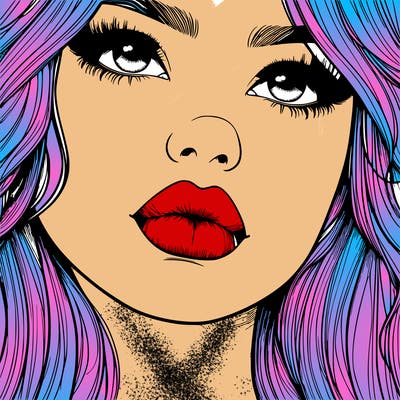 really realistic girl with lips