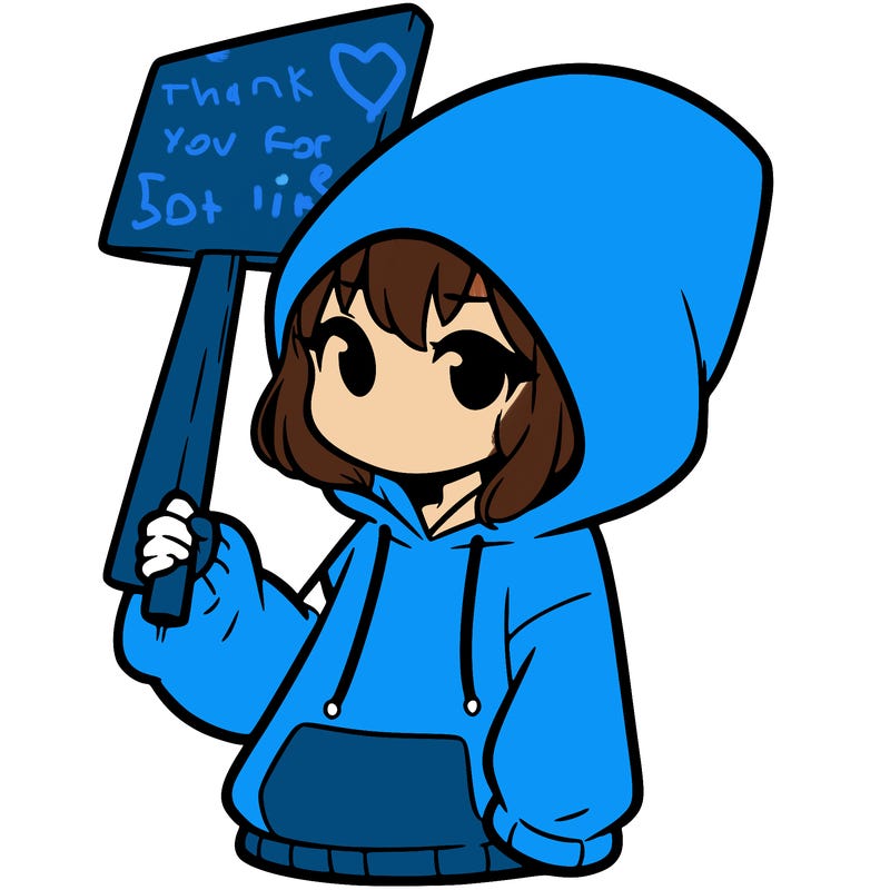 girl with oversized hoodie holding sign