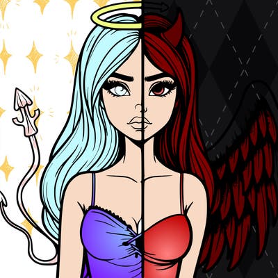 devil vs angel realistic girl