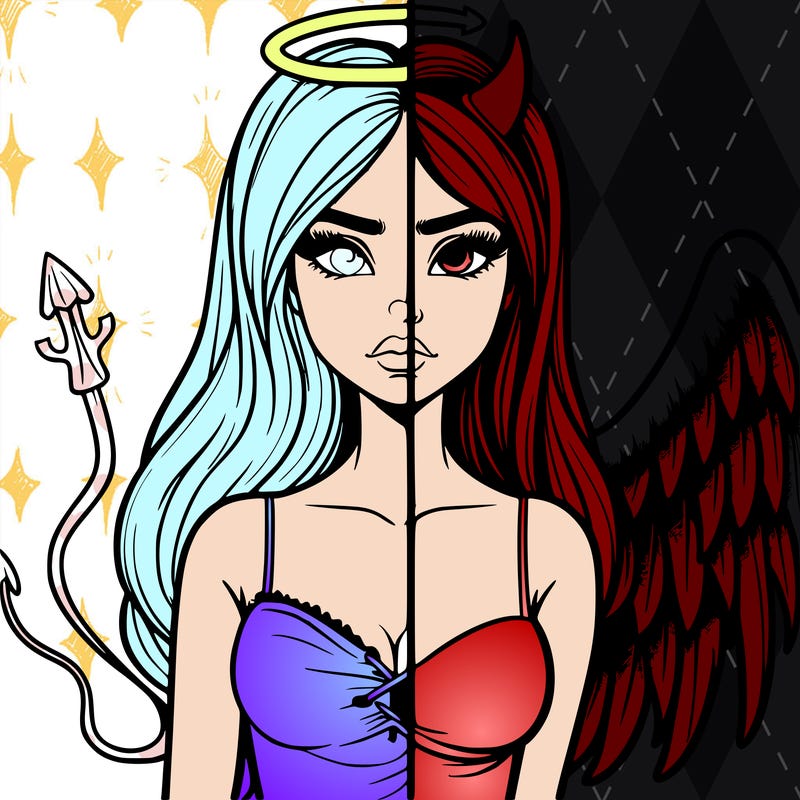 devil vs angel realistic girl