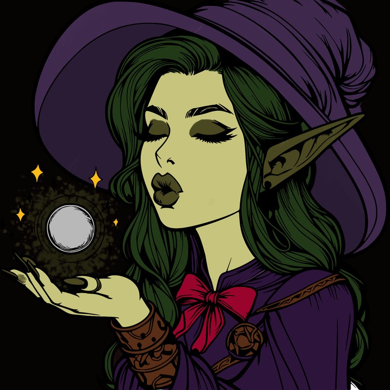 realistic elf casting a spell with lips