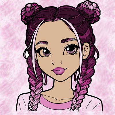 realistic girl with braids