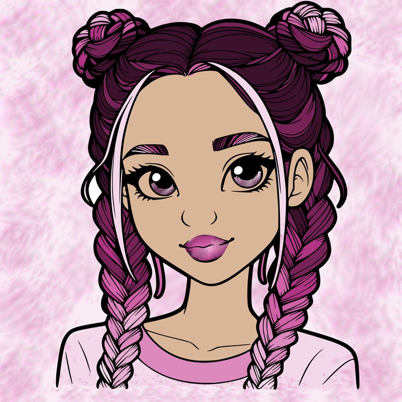 realistic girl with braids