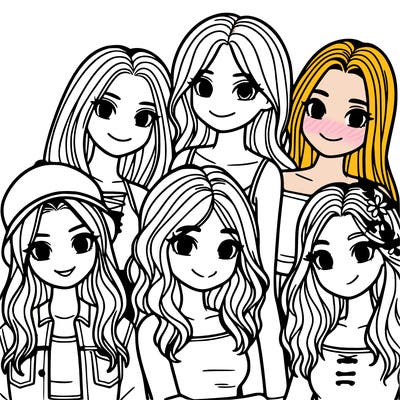 a group of five girls friends