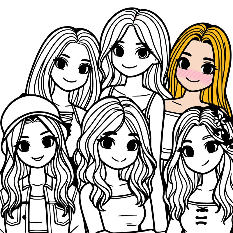 a group of five girls friends