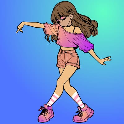realistic girl danceing