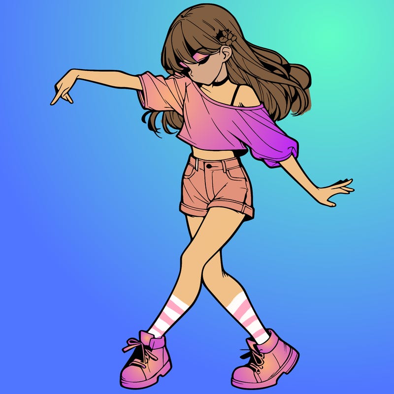 realistic girl danceing