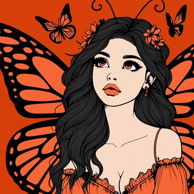 butterfly fairy realistic girl