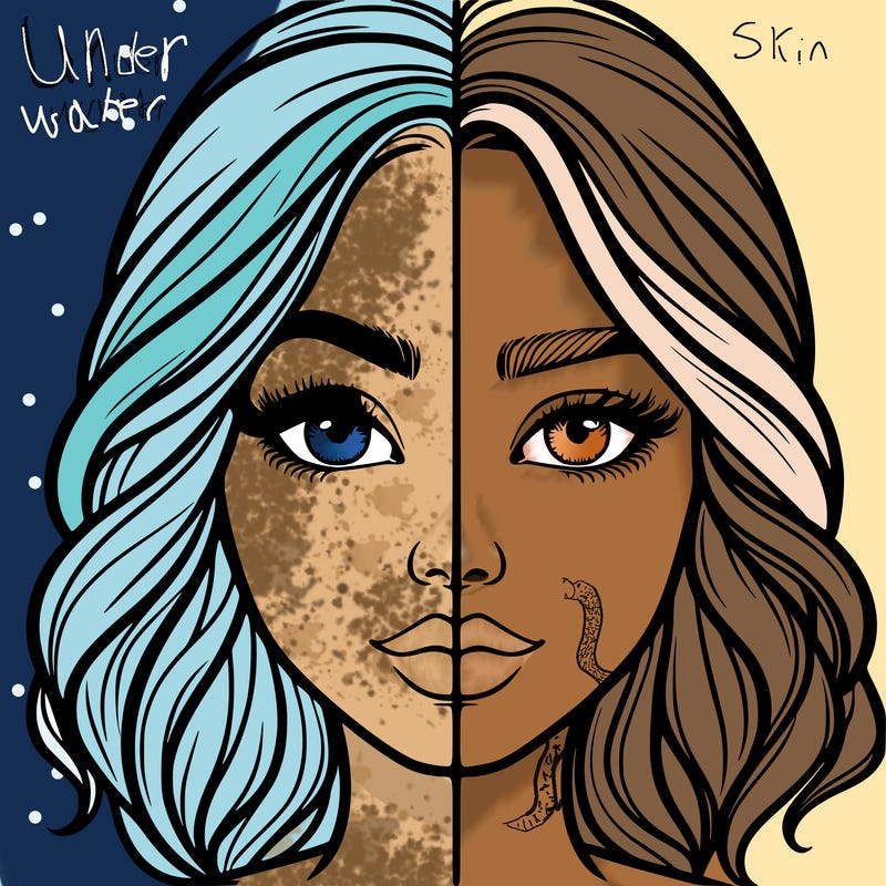 realistic girl split half