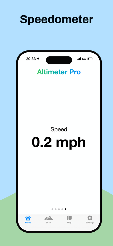 Altimeter Pro USA - Altimeter Pro USA mobile app showing real-time speed tracking in mph