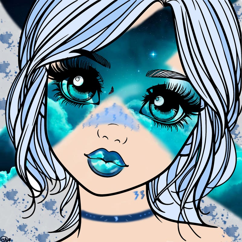 a realistic girl with small eyes big lips long eyelashes